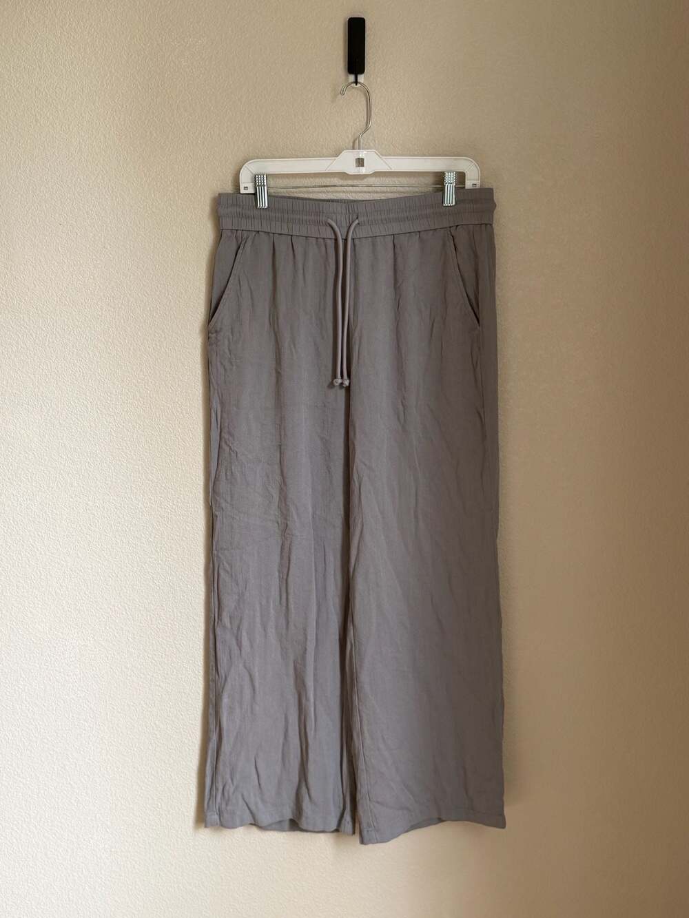 Halara Women's Regular Size L Gray Drawstring Wide Leg Casual Pants with Pockets